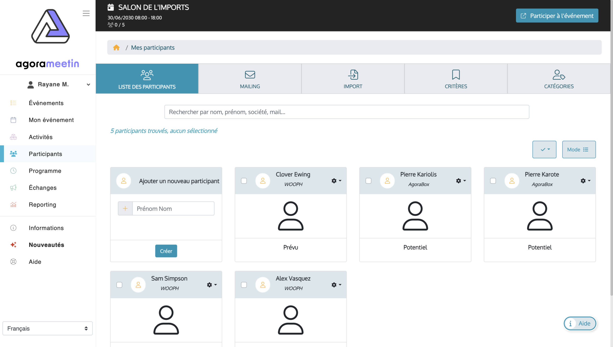 agorameetin AgoraMeetin, la meilleure application d'animation et de networking